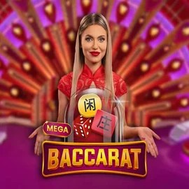 Mega Baccarat online game logo by Pragmatic Play on ally-spins.gr